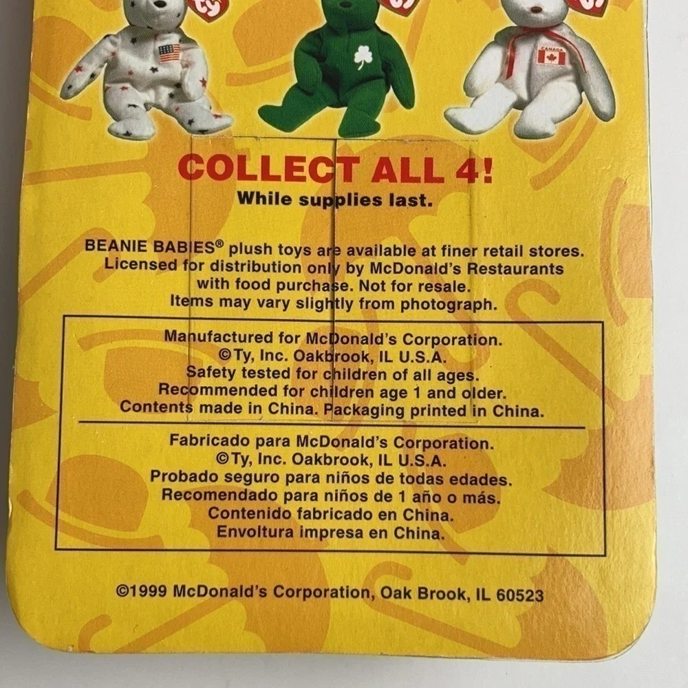 Ty Beanie Babies Britannia The Bear McDonald’s With Rare Tag Errors New In Box
